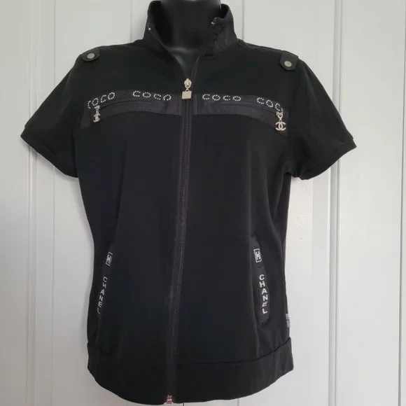 CHANEL Tops Authentic Chanel Vintage Coco Logo Cotton Zipup